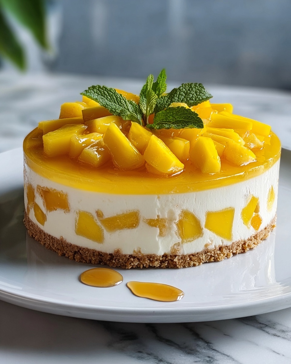 Unbaked Cheese and Mango Cake Recipe - Recipe Image