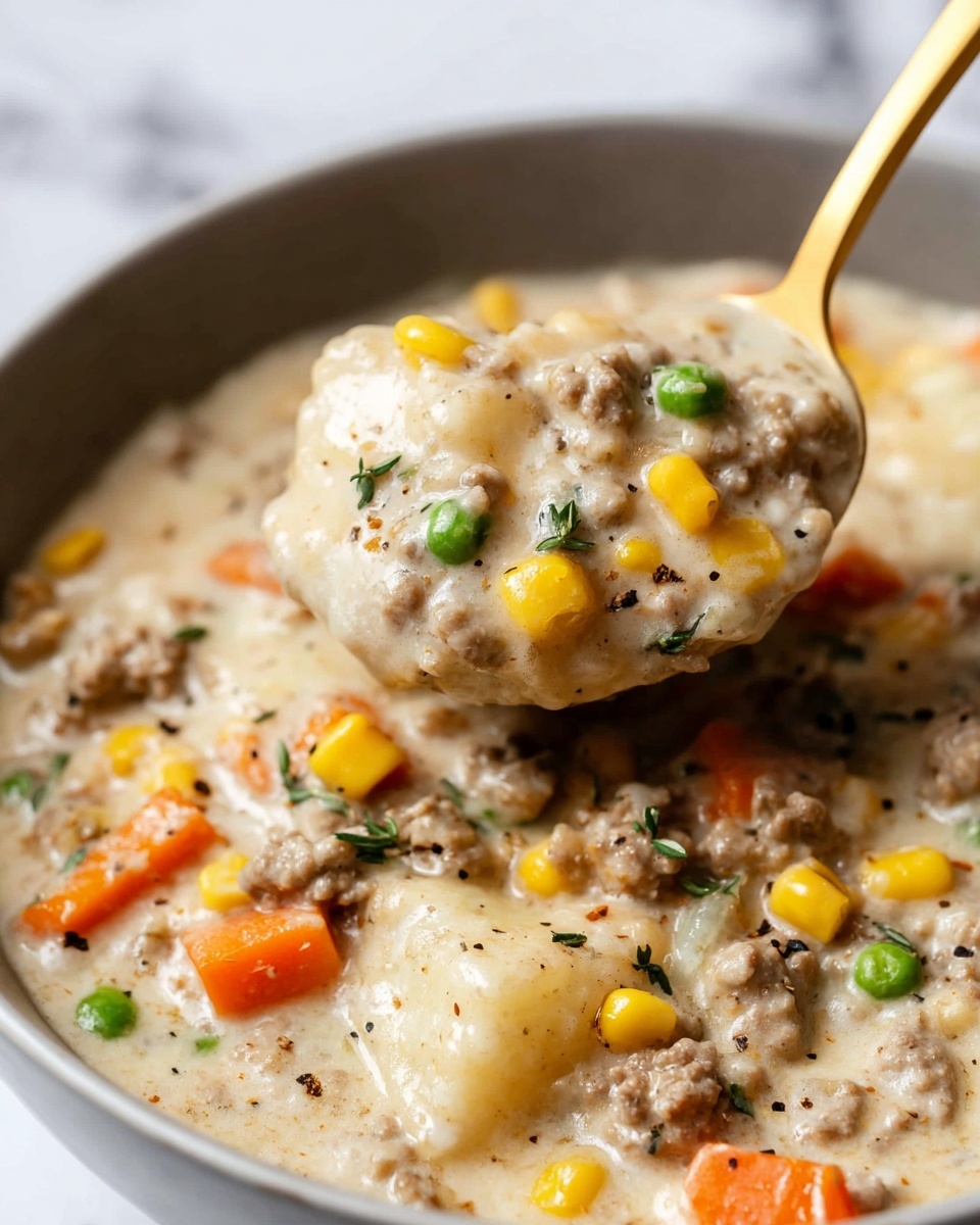 Ground Beef and Dumplings Recipe - Recipe Image