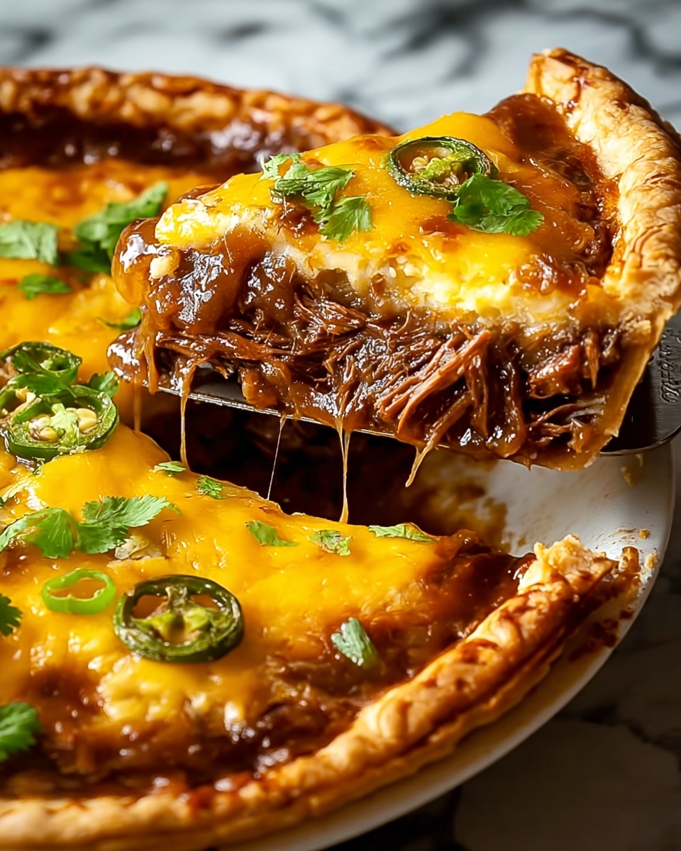 Spicy Jalapeno and Cheese Beef Pie with Leftover Brisket Recipe - Recipe Image