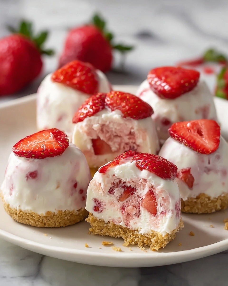 3 Ingredients Strawberry Yogurt Bites Recipe - Recipe Image