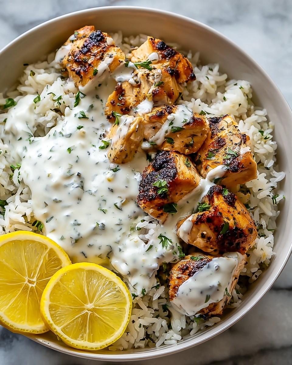 Dump and Bake Chicken Tzatziki with Rice Recipe - Recipe Image