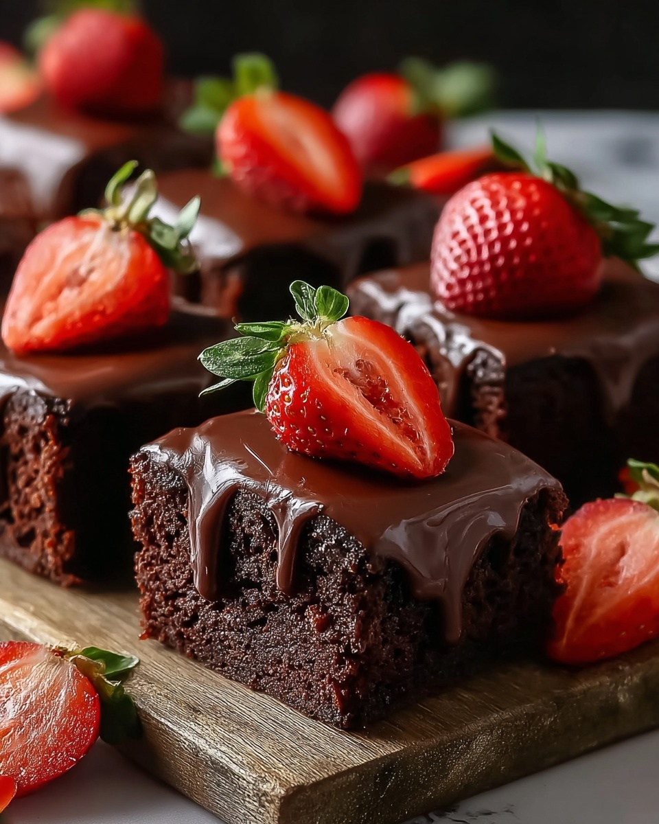 Chocolate Covered Strawberry Brownies Recipe - Recipe Image