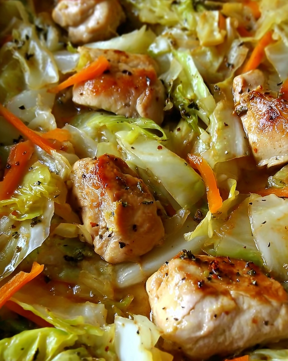 Cabbage Sautéed with Chicken Recipe - Recipe Image