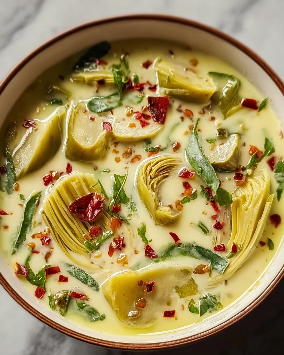 Zesty Tuscan Artichoke Soup Recipe - Recipe Image