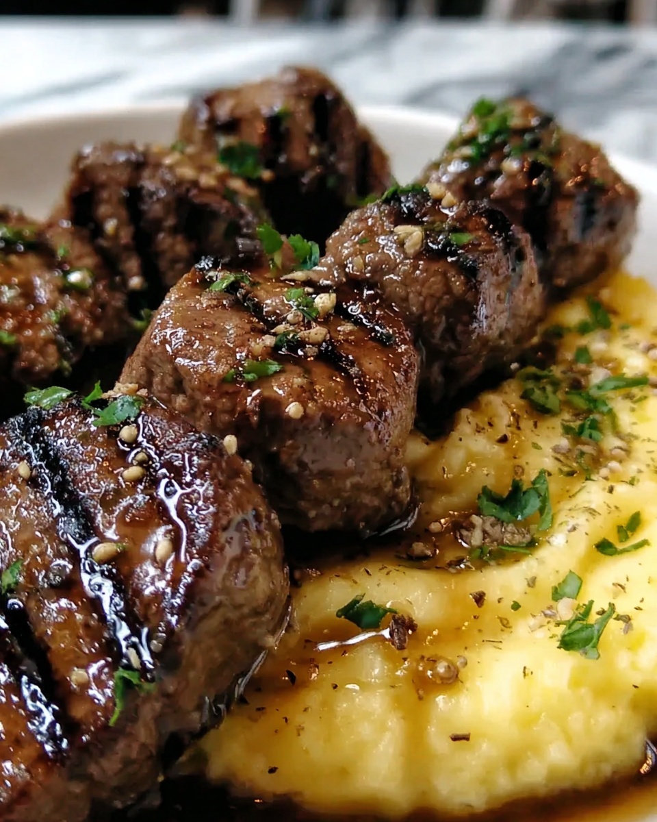 Garlic Butter Steak Bites with Creamy Mashed Potatoes Recipe - Recipe Image