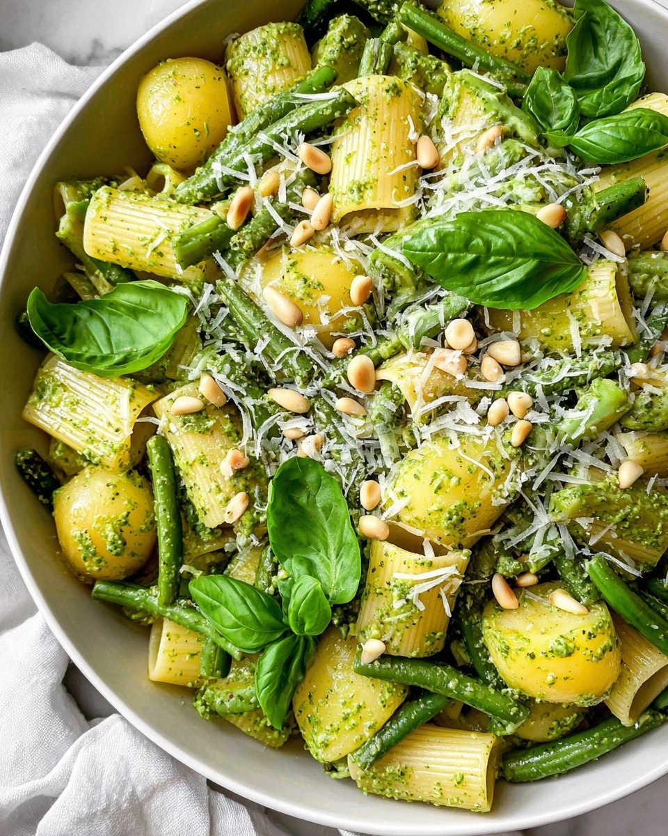 Pesto Pasta with Potatoes and Green Beans Recipe - Recipe Image