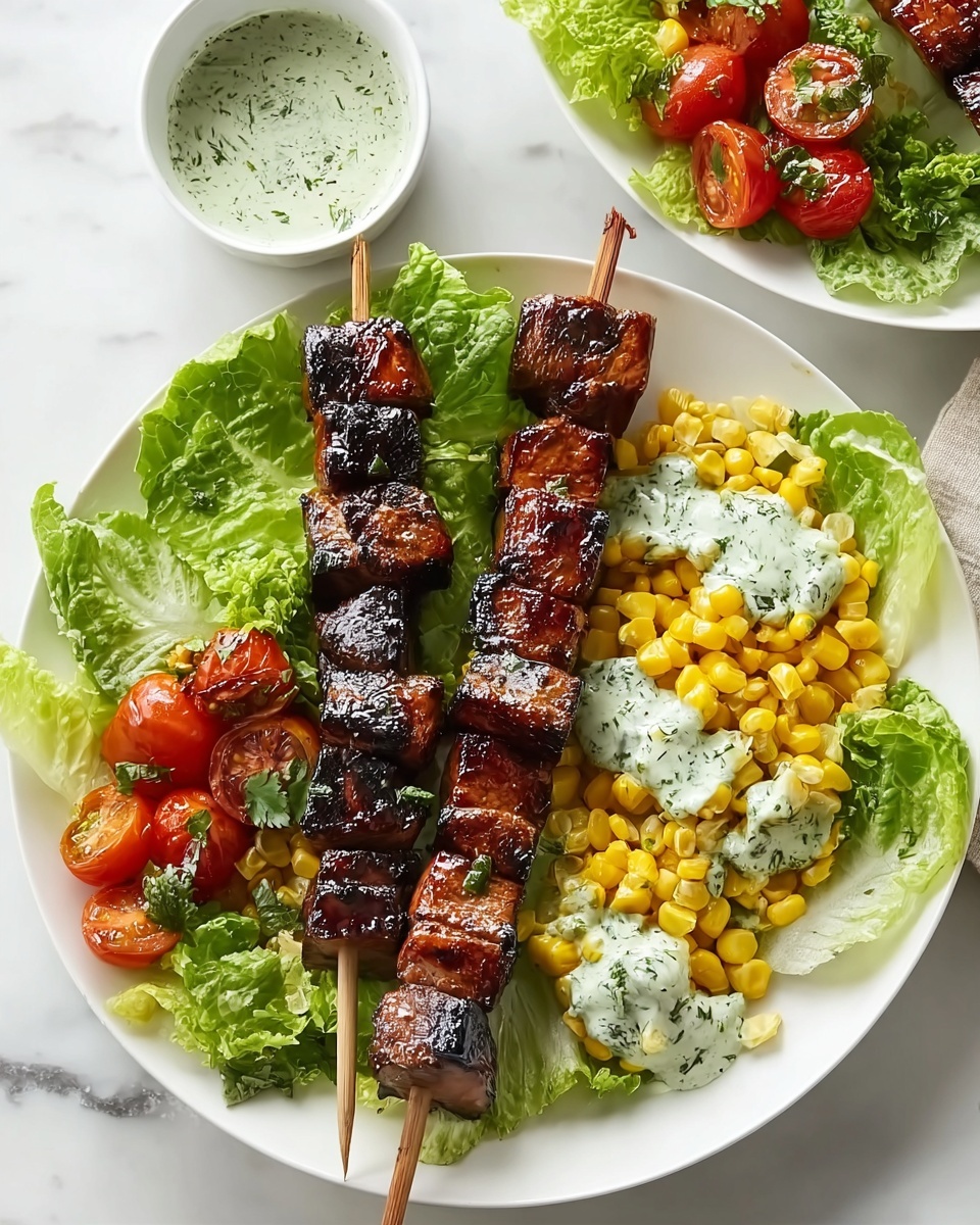 BBQ Chicken Skewer Salad Recipe - Recipe Image