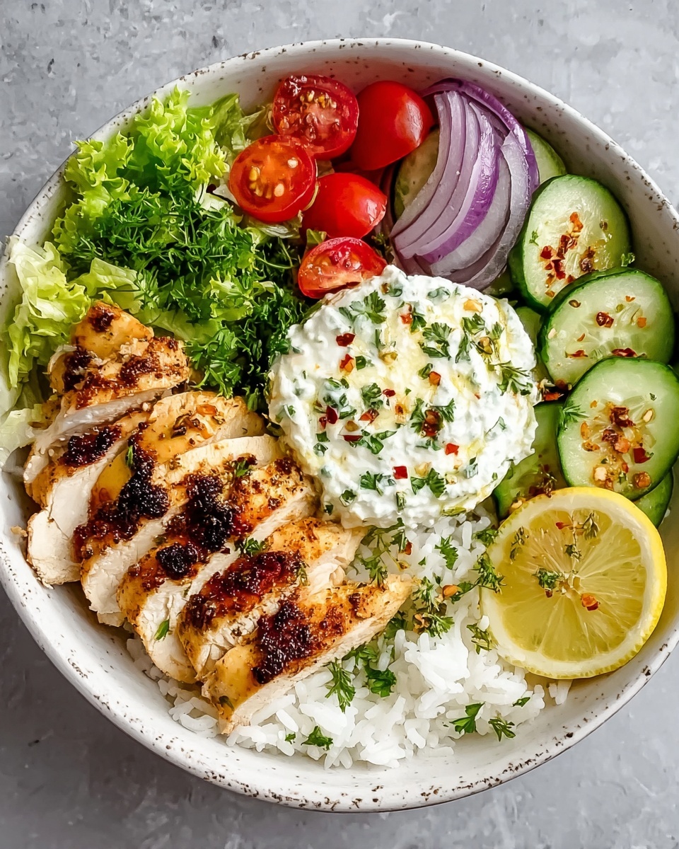 Greek Chicken Bowls with Tzatziki and Fresh Veggies Recipe - Recipe Image