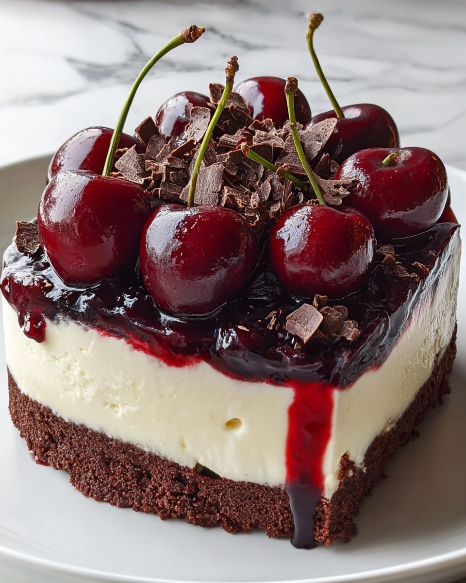 No-Bake Black Forest Berry Cheesecake Recipe - Recipe Image
