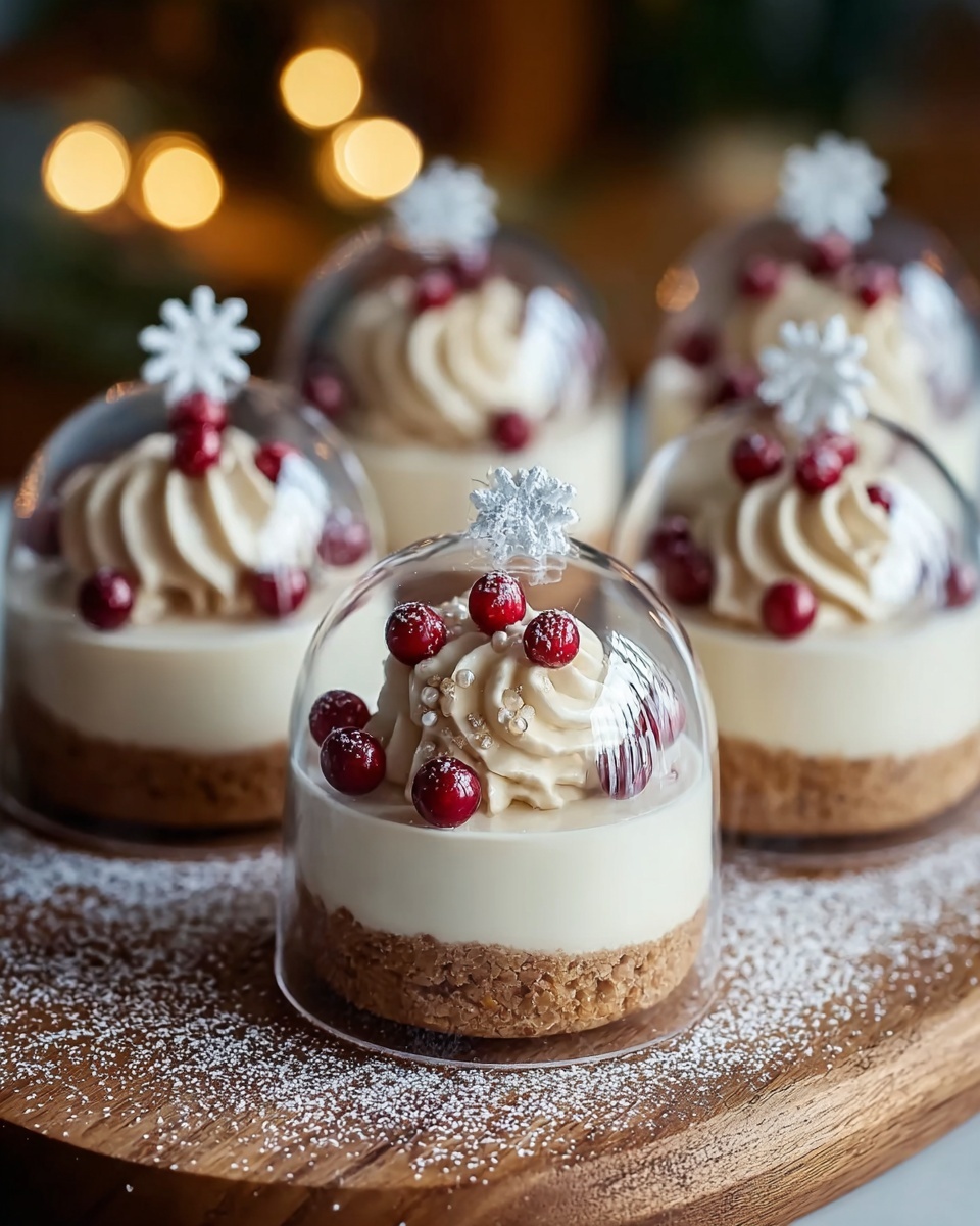 Snow Globe Cheesecake Bites with Cookie Crust Recipe - Recipe Image