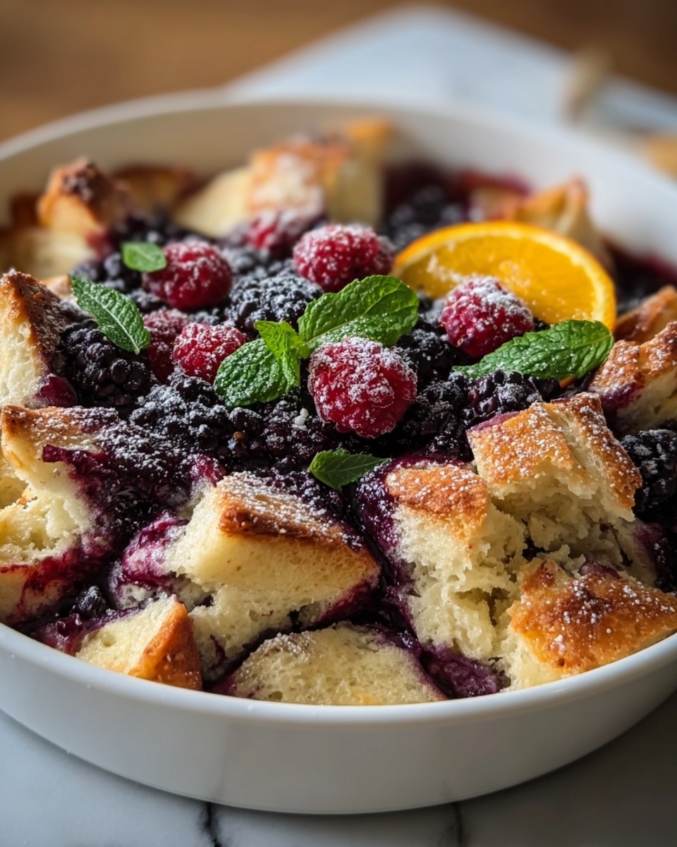 Wild Berry Bread Pudding with Orange Sauce Recipe - Recipe Image