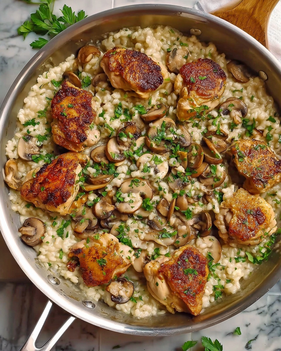 Creamy Mushroom Chicken and Rice Recipe - Recipe Image