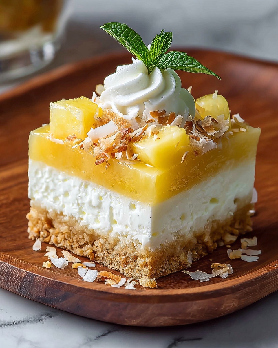 Coconut Pineapple Cheesecake Dessert: A Tropical Delight for Your Sweet Tooth Recipe - Recipe Image