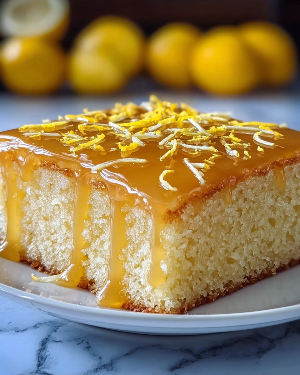 Lemon Condensed Milk Drizzle Cake Recipe - Recipe Image