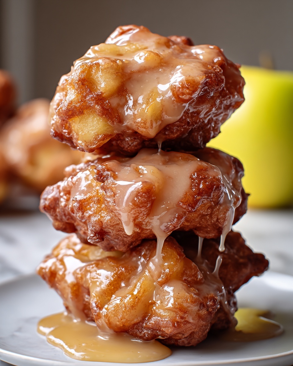 Baked Apple Fritters with Cinnamon Nutmeg and Apple Cider Glaze Recipe - Recipe Image