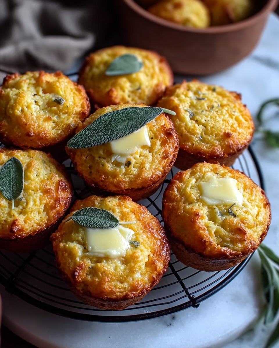 Cheddar Apple Cornbread Muffins with Maple Sage Butter Recipe - Recipe Image