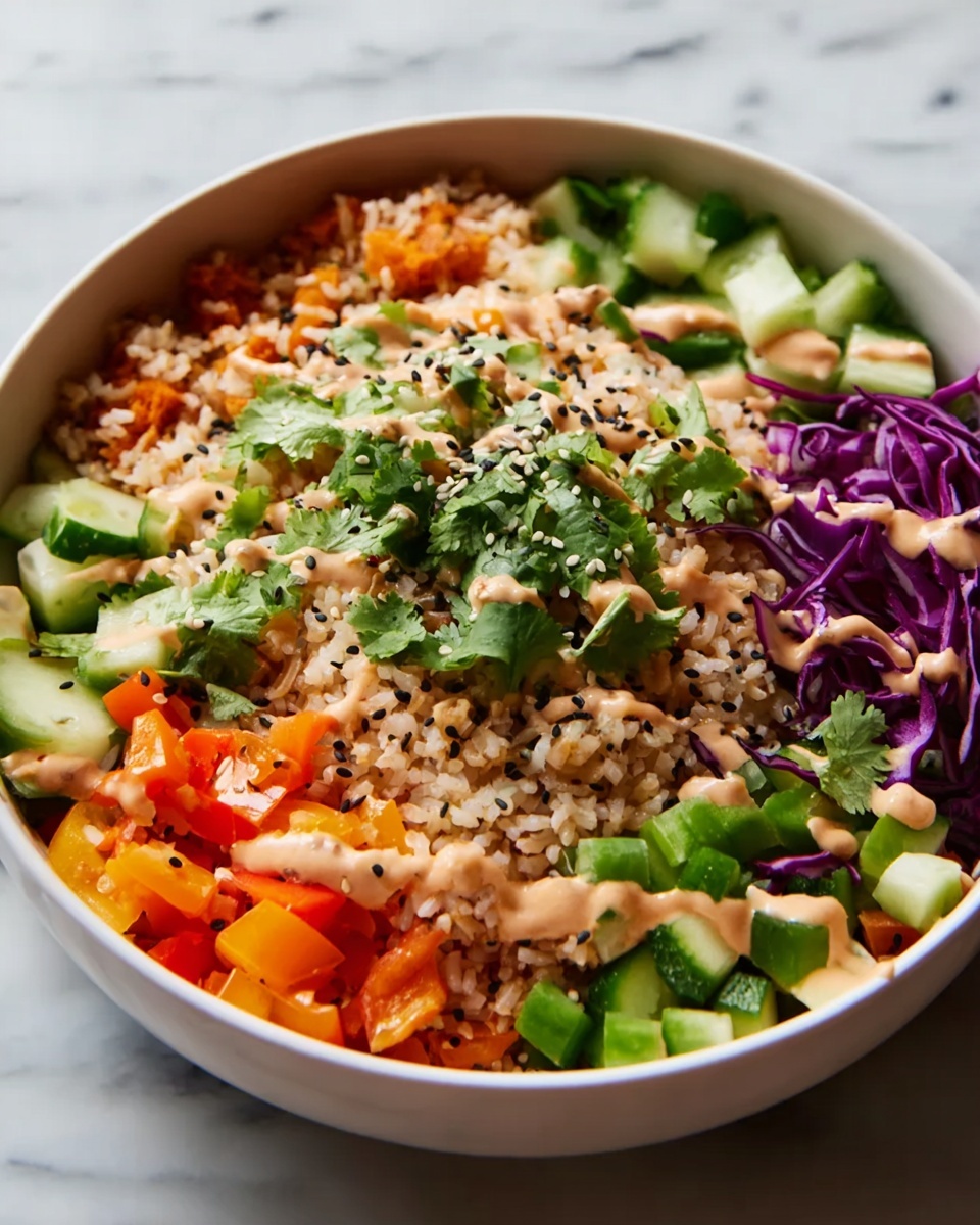Crispy Rice Salad with Veggies and Peanut Dressing Recipe - Recipe Image