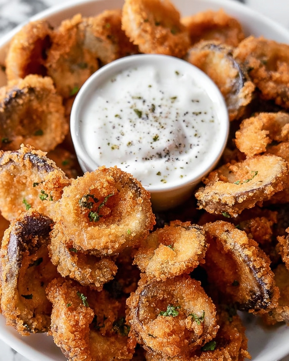 Fried Sliced Mushrooms with Ranch Dipping Sauce Recipe - Recipe Image
