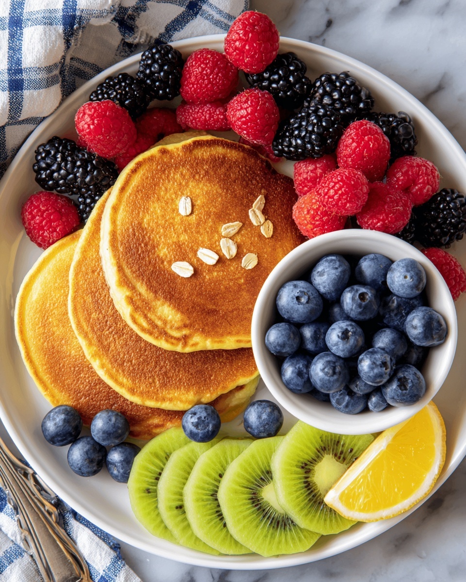 Oatmeal Pancakes with Fresh Fruit Recipe - Recipe Image