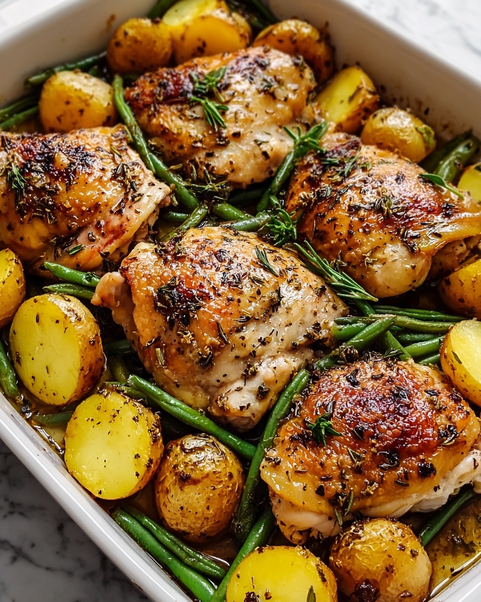 Italian Chicken, Potato, and Green Bean Bake Recipe - Recipe Image