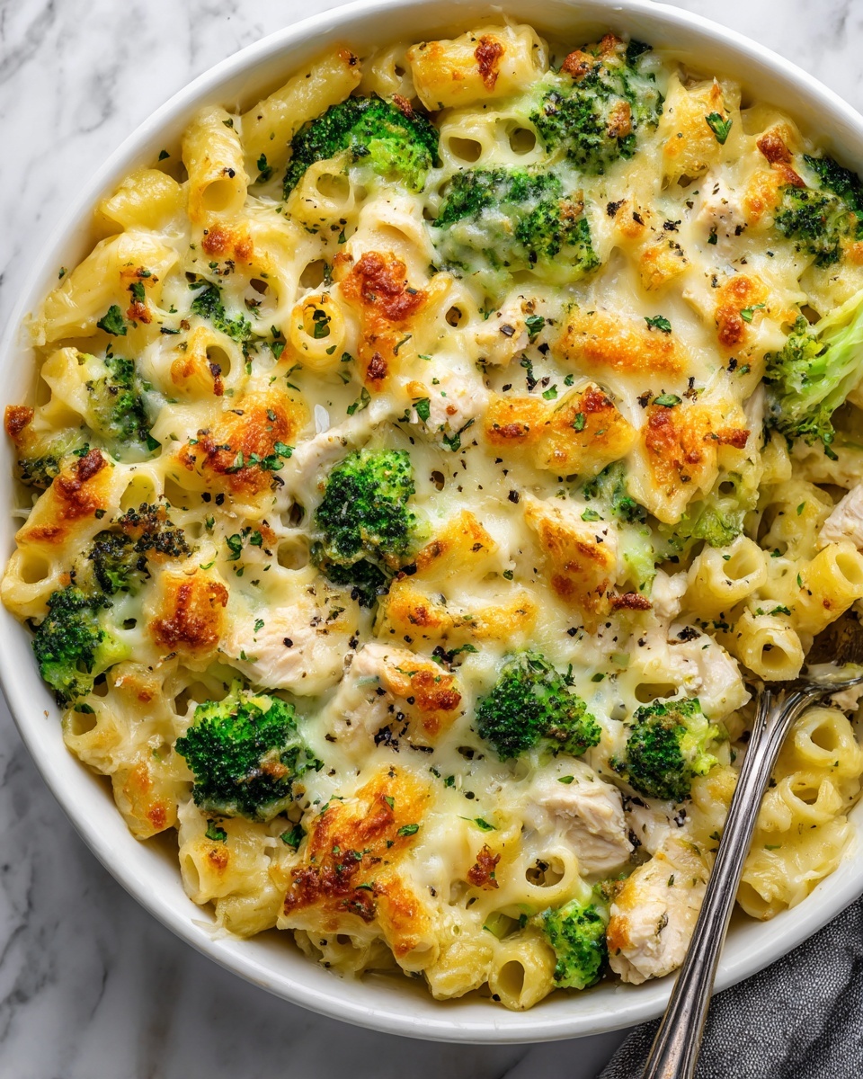 Creamy Pesto Chicken and Broccoli Pasta Bake Recipe - Recipe Image