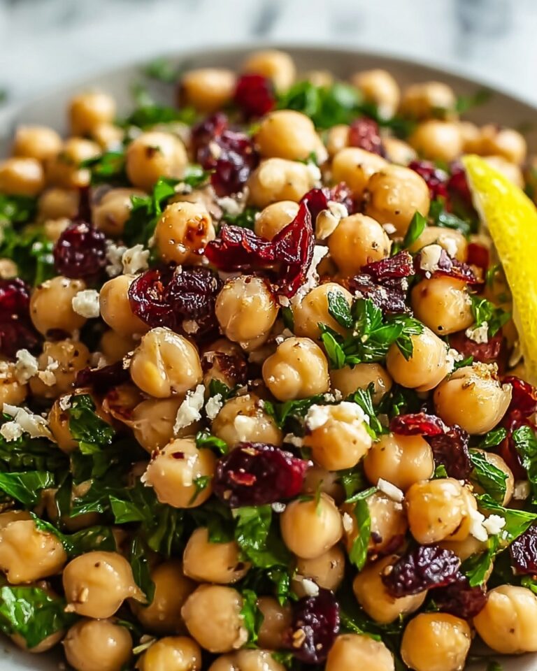 Feta & Cranberry Chickpea Salad with Lemon Vinaigrette Recipe