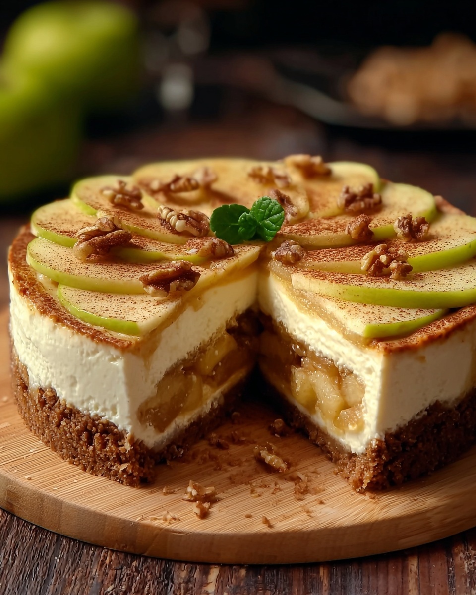 Apple Pie Stuffed Cheesecake Recipe - Recipe Image