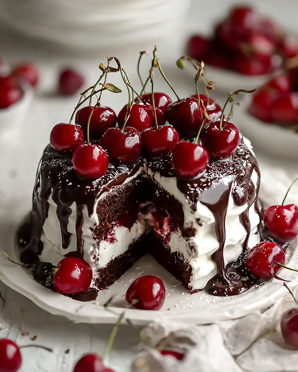 Swiss Chocolate Cherry Roll Cake Recipe - Recipe Image