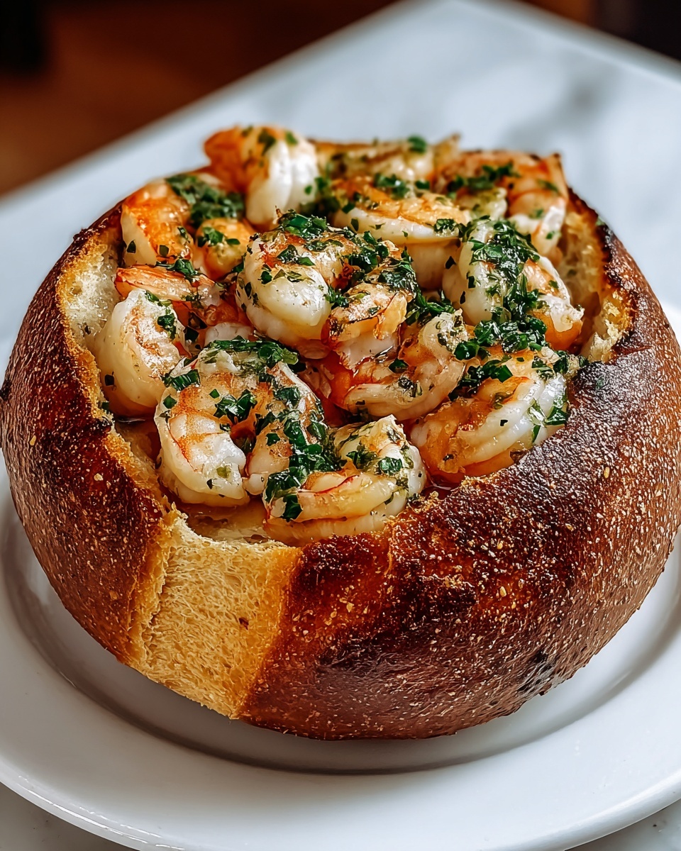Stuffed Seafood Bread Bowl Recipe - Recipe Image