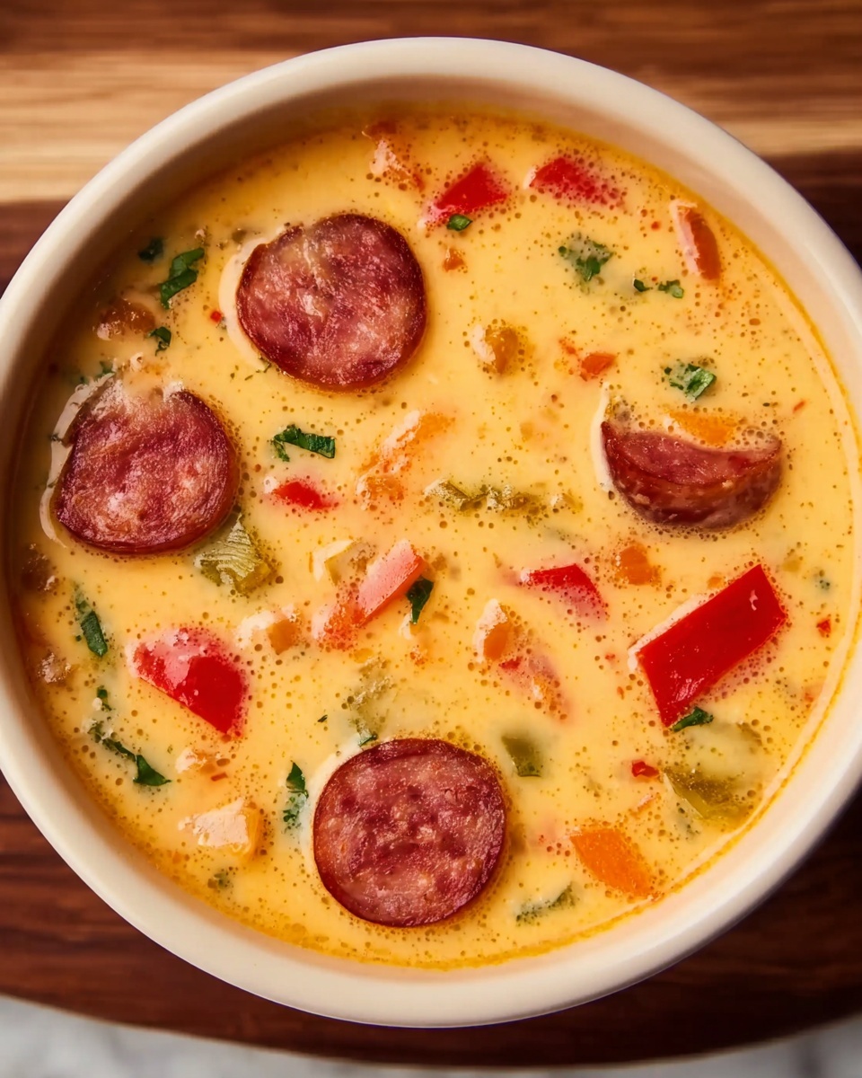 Cheesy Rotel Soup with Smoked Sausage Recipe - Recipe Image