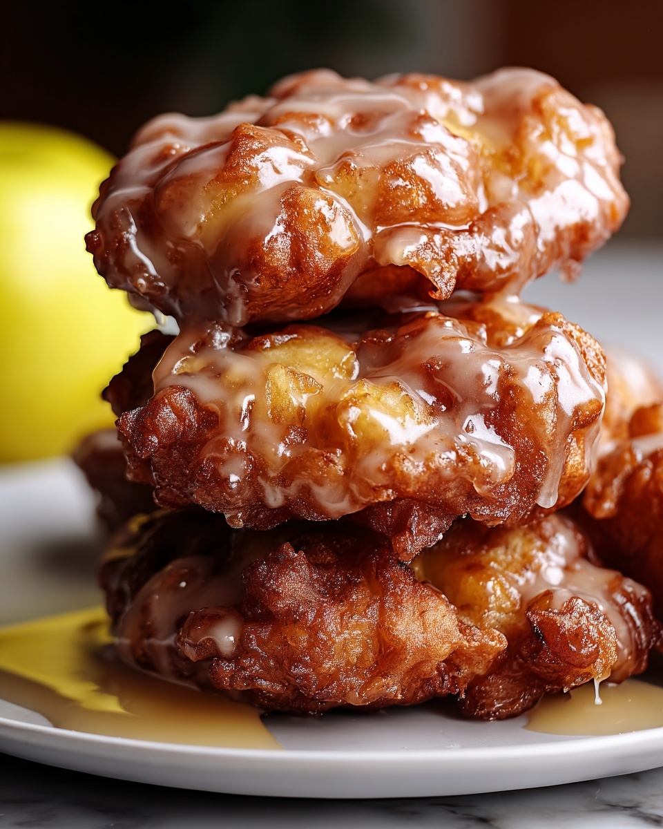 Baked Apple Fritters with Cinnamon Nutmeg and Apple Cider Glaze Recipe - Recipe Image