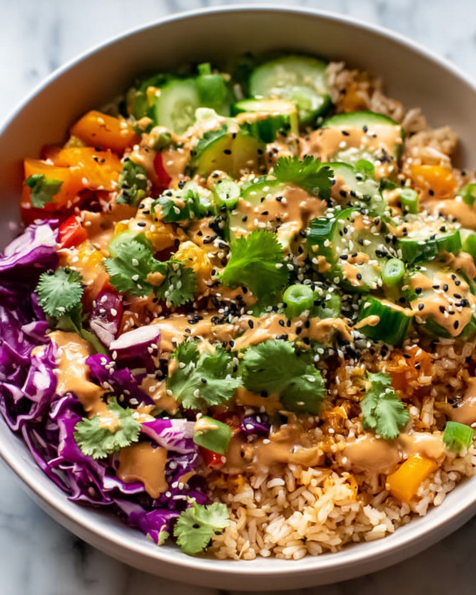 Crispy Rice Salad with Veggies and Peanut Dressing Recipe - Recipe Image