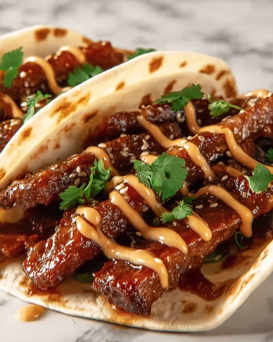 Garlic Butter Honey BBQ Beef Tacos Recipe - Recipe Image