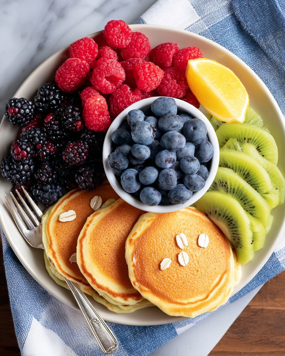 Oatmeal Pancakes with Fresh Fruit Recipe - Recipe Image