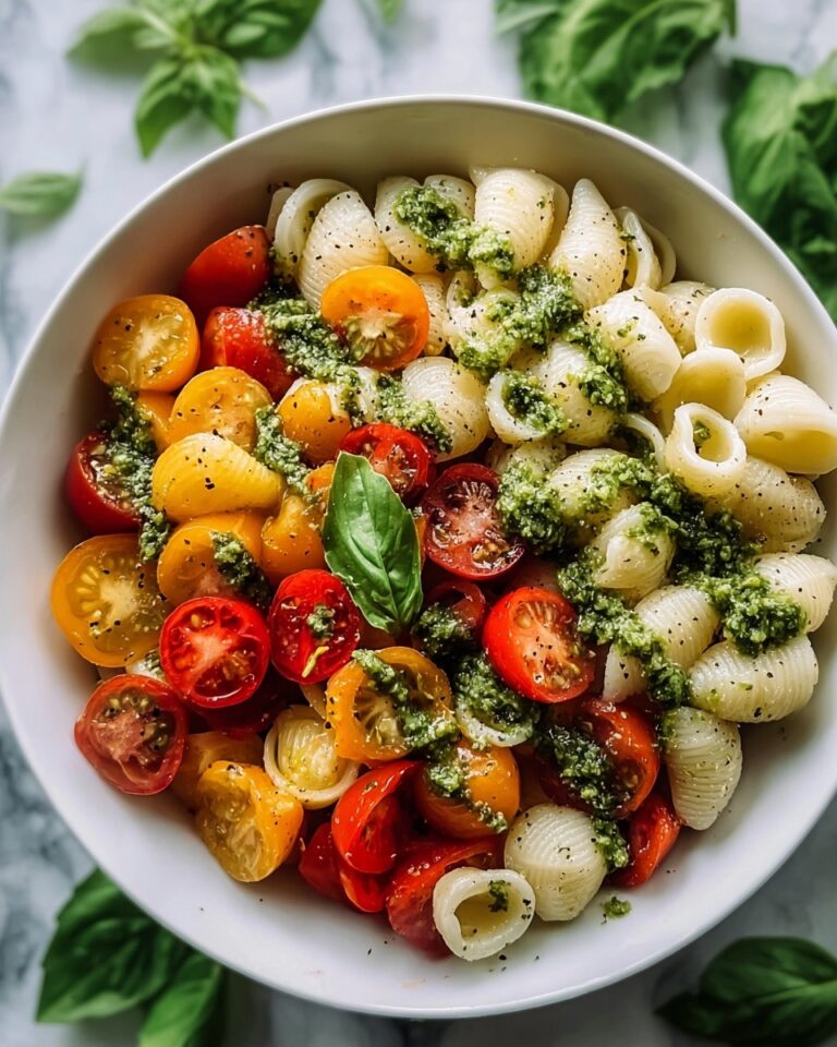 Pesto Pasta Salad with Zucchini, Squash, and Pine Nuts Recipe