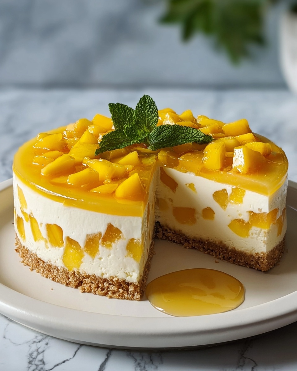 Unbaked Cheese and Mango Cake Recipe - Recipe Image