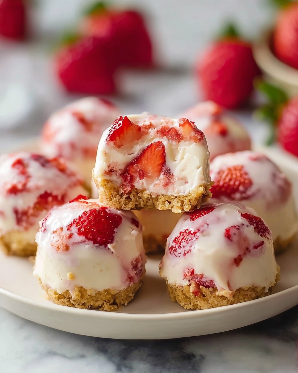 3 Ingredients Strawberry Yogurt Bites Recipe - Recipe Image