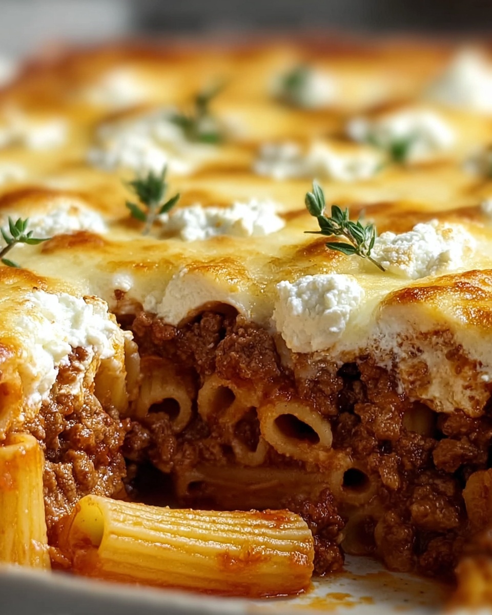 Baked Ziti with Ground Beef and Ricotta Recipe - Recipe Image