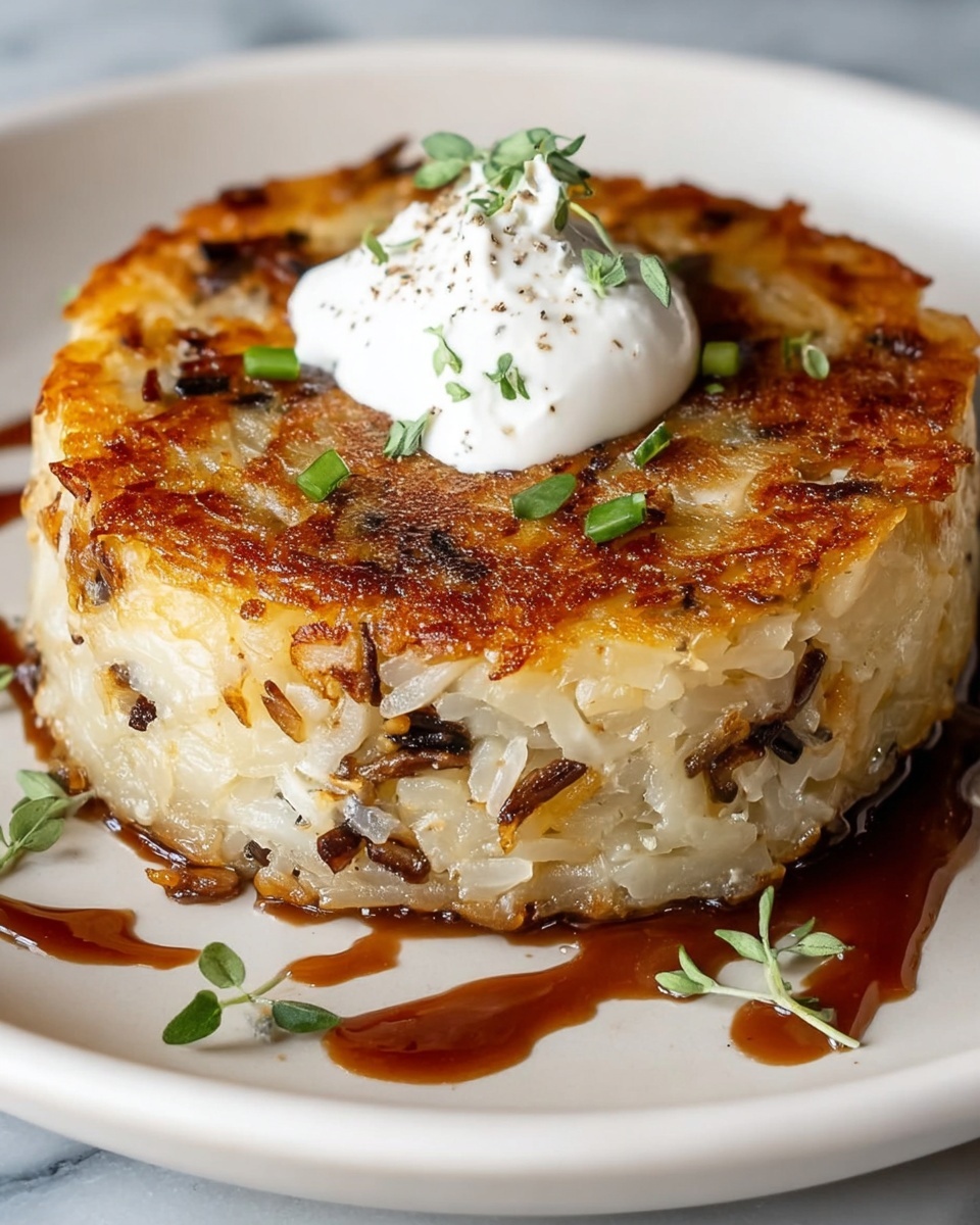 Potato-Parsnip Rosti with Caramelized Onion Sour Cream Recipe - Recipe Image