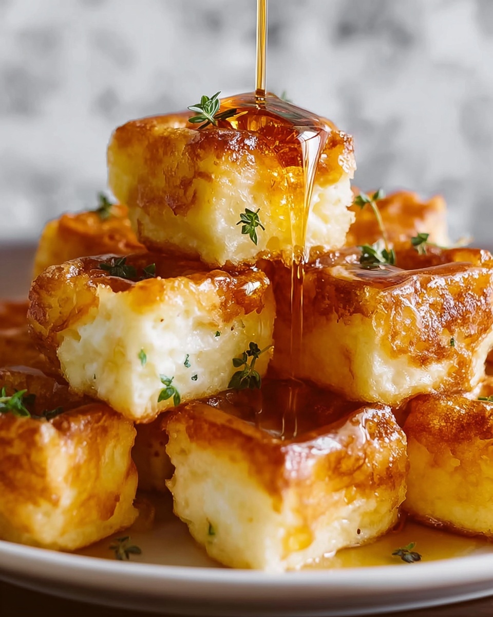Cornbread Waffle Bites with Smoked Gouda and Honey Recipe - Recipe Image