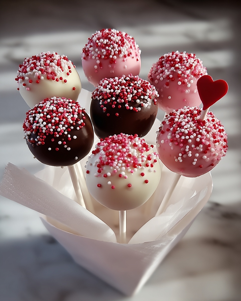 Romantic Red Velvet Cake Pops Recipe - Recipe Image