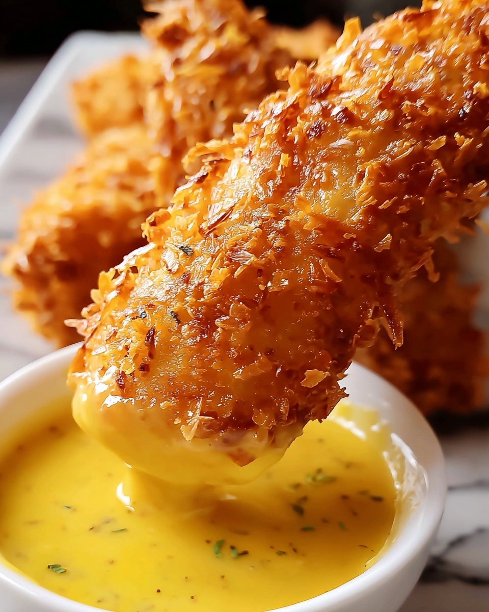 Baked Coconut Chicken Tenders with Apricot Mustard Sauce Recipe - Recipe Image