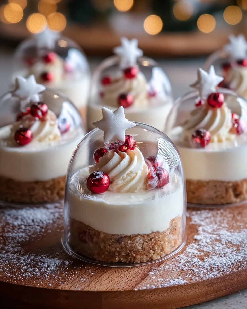 Snow Globe Cheesecake Bites with Cookie Crust Recipe - Recipe Image