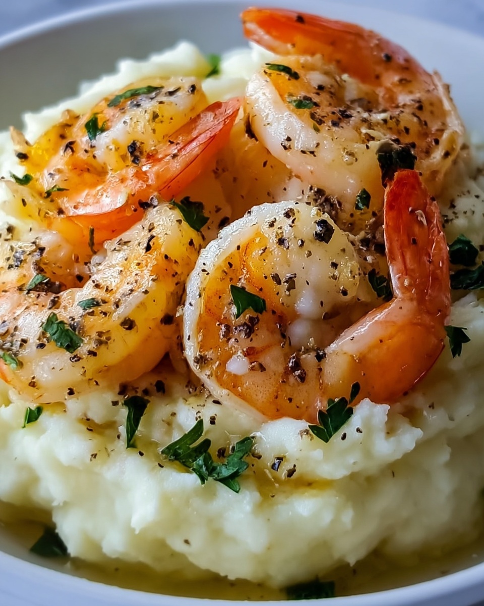 Garlic Butter Shrimp with Creamy Mashed Potatoes Recipe - Recipe Image