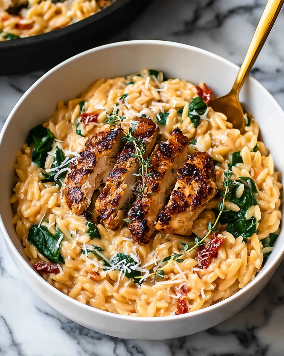 Tuscan Chicken Meatball Orzo Recipe - Recipe Image