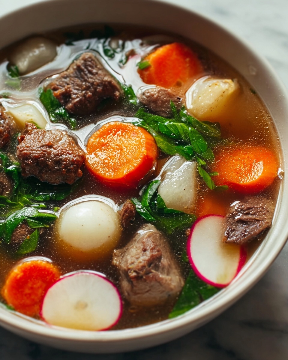 Beef Soup with Carrots and Radish Recipe - Recipe Image