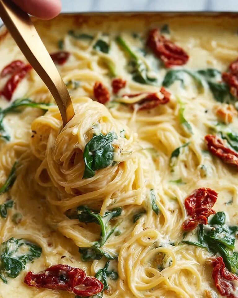 Tuscan Pasta with Sun-Dried Tomatoes, Spinach, and Parmesan Recipe