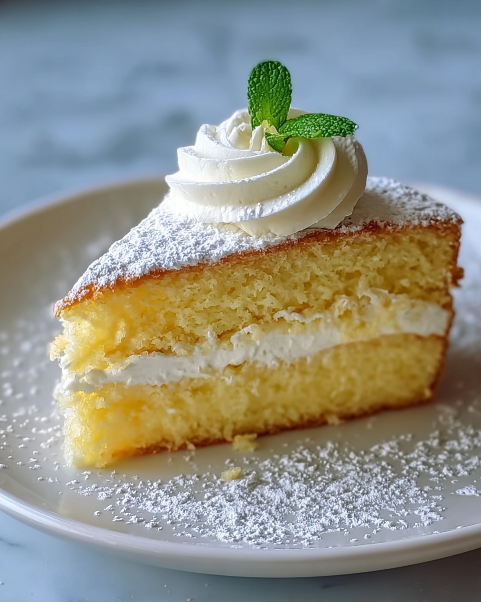 Lemon Custard Cloud Cake – Soft Layers & Silky Filling Recipe - Recipe Image