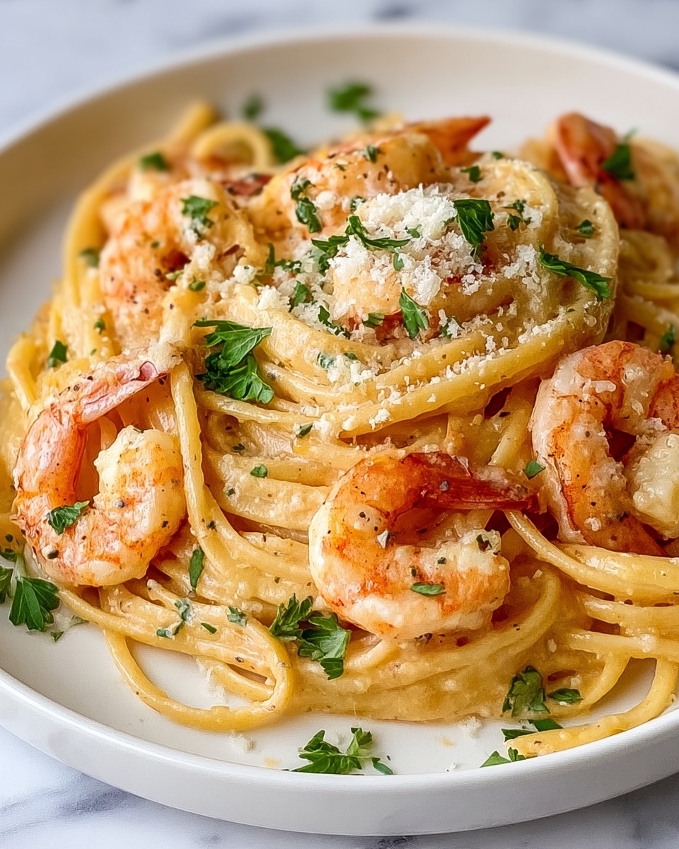 Creamy Garlic Shrimp Pasta Recipe - Recipe Image