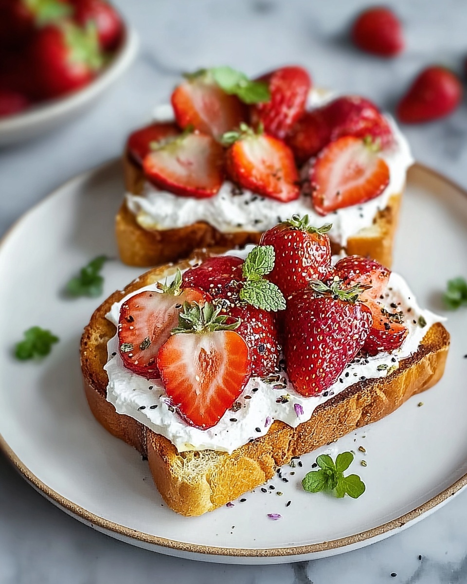 Roasted Strawberry Whipped Ricotta Toast Recipe - Recipe Image